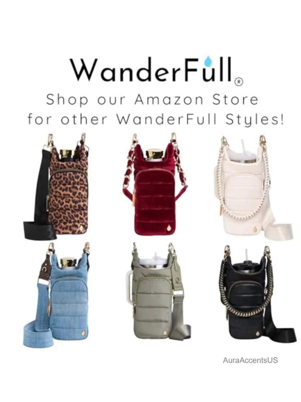 Quilted Water-Resistant Crossbody Water Bottle Holder with Phone Pocket, Fits